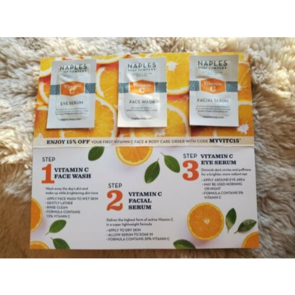 Naples Soap Company Face Wash, Eye Serum, & Facial Serum Vitamin C Sampl… - Picture 6 of 6